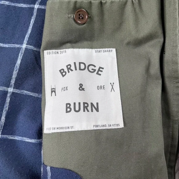 Bridge And Burn Jacket Womens XS Green Cotton Coat Jacket Lined trench coat barn - Picture 5 of 8